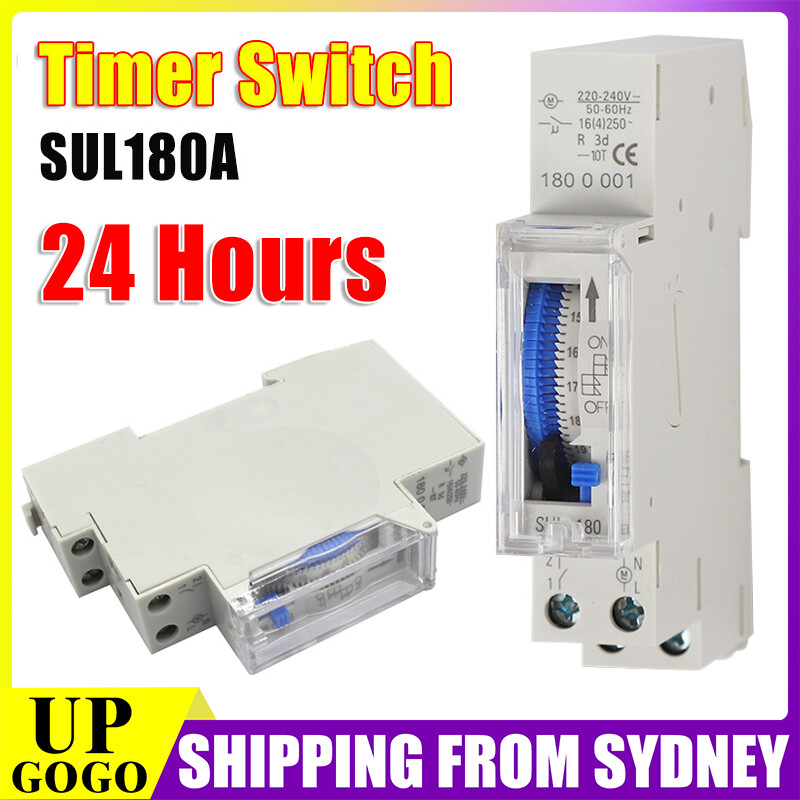 24 Hours Mechanical Programmable Din Rail Timer Switch Relay 220V AC 16A Modules