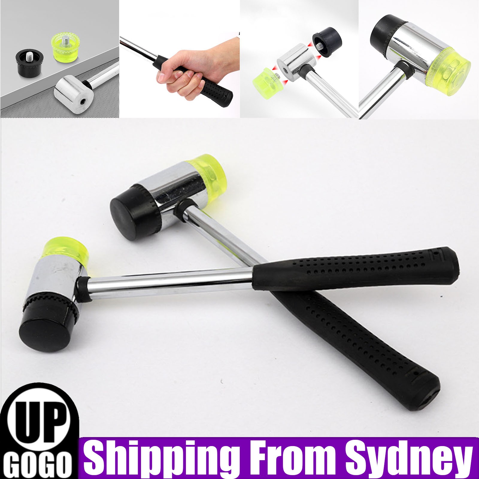 25CM Double Face Small Rubber Nylon Head Soft Mallet Hammer Handle Tool
