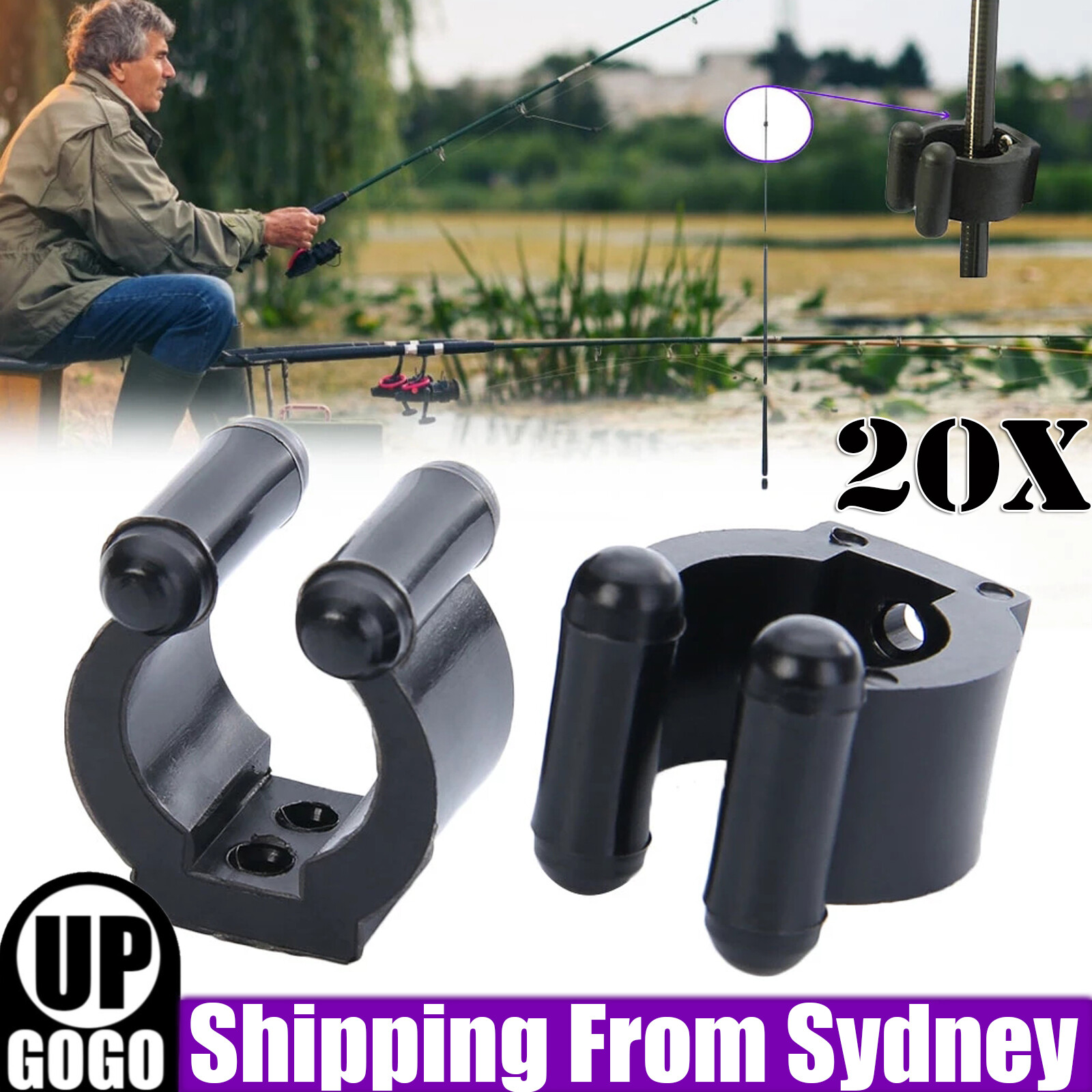 20PCS Plastic Club Clip Fishing Rod Pole Storage Tip Clamps Holder Flyfishing as