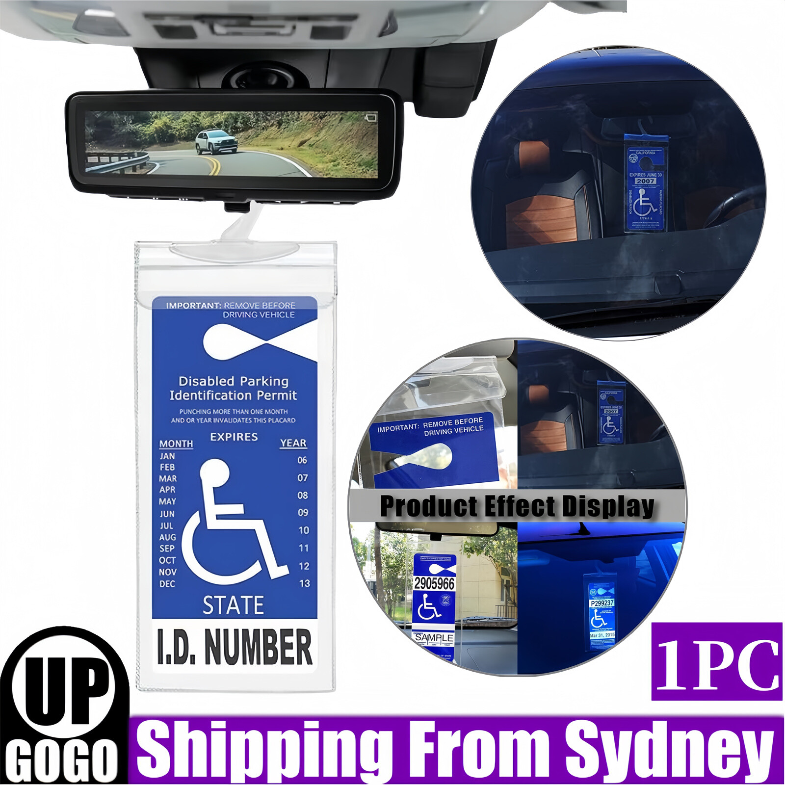 1x Disabled Parking Permit Protector Mirror Tag Sleeve Placard Holder AU sign