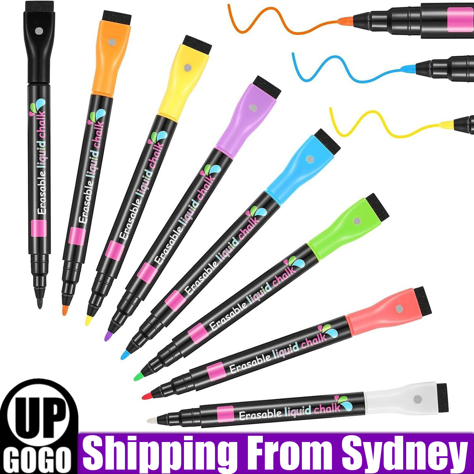 8PCS Liquid Chalk Marker Pens LED Writing Board Glass Window Nib Fluorescent