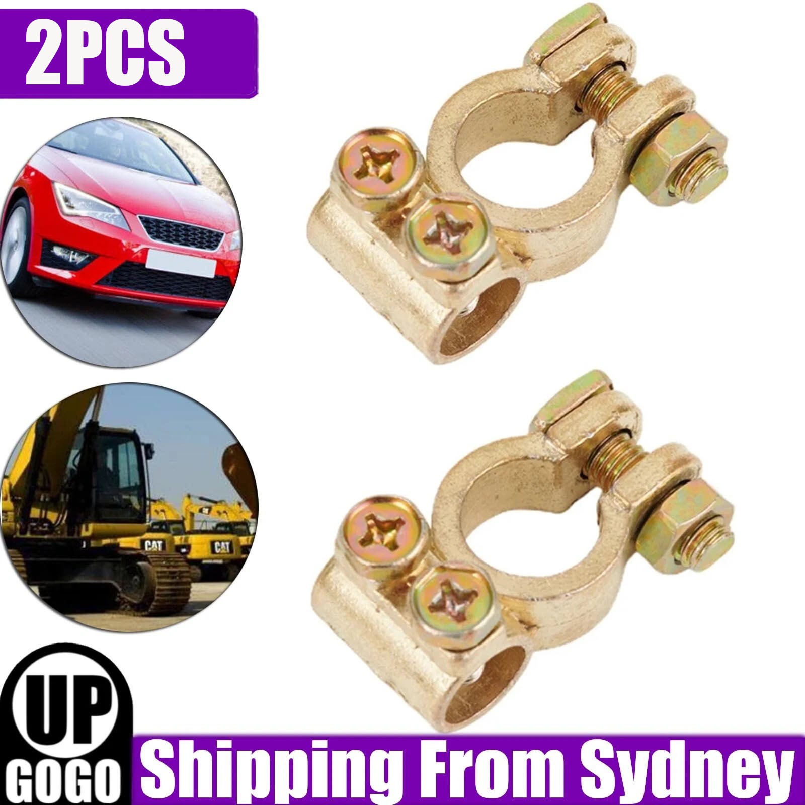 2pcs Battery Terminal Connectors Clamps Batteries Leisure Car Van 12V