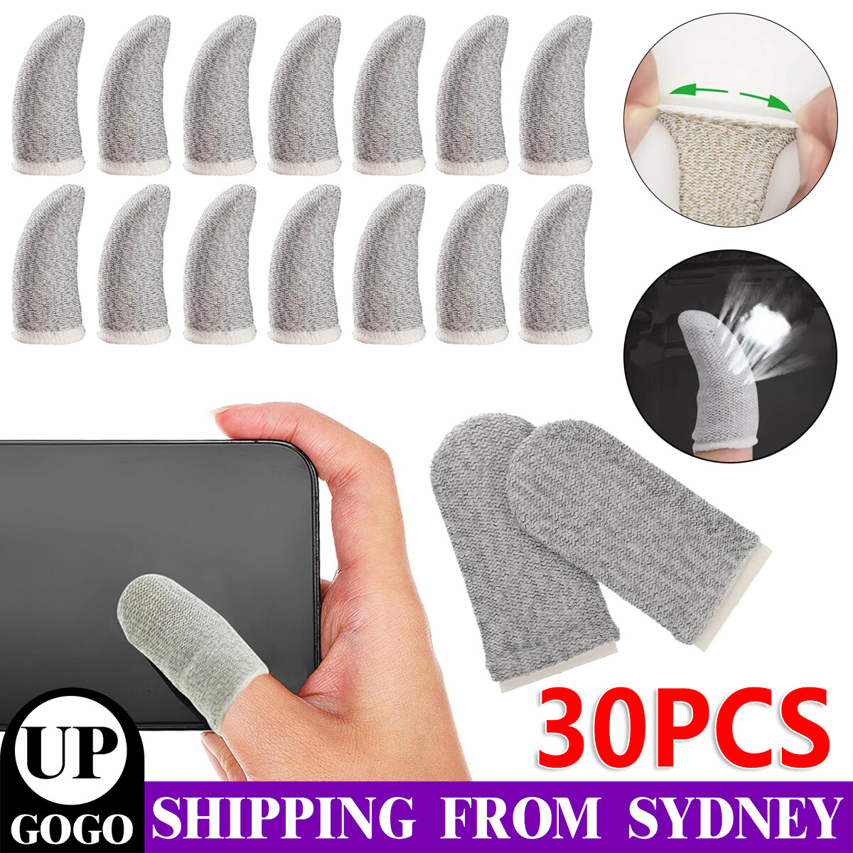 30pcs Gaming Finger Sleeve Mobile Controllers TouchScreen Glove Thumb Covers For