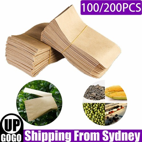 UP 200x Kraft Paper Seed Packets Garden Home Storage Bags Mini Envelopes 6x11cm