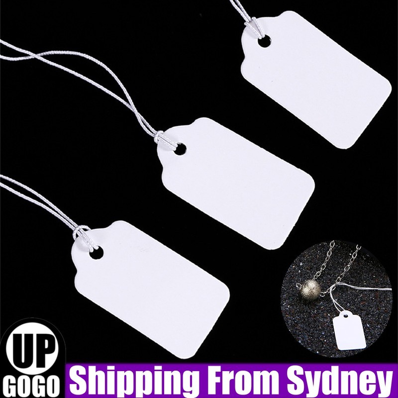 100-500 Pcs White Blank Labels for Jewellery Clothing Retail Merchandise Marking