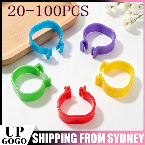 20/100x 20mm Identification Birds Chicken Poultry Leg Rings Bands Tag Large Clip