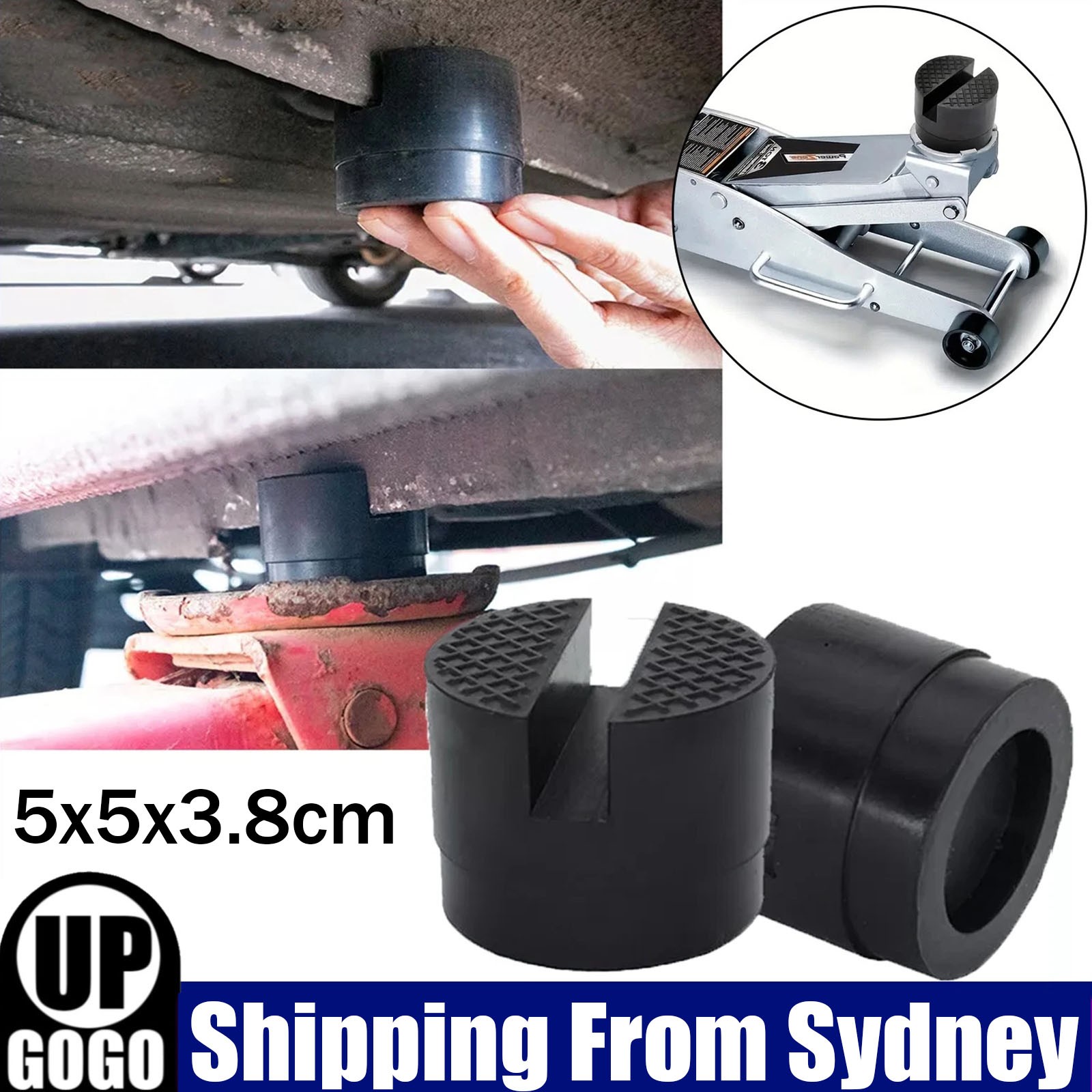 4PCS Universal Rubber Slotted Jack Pad Frame Rail Protector Car Lifting Tool AUS