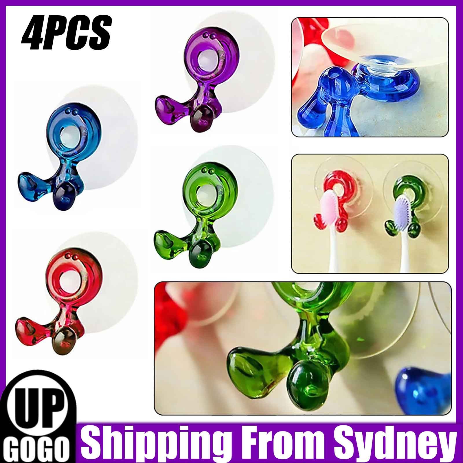 4X Wall Mounted Shaver Toothbrush Holder Washroom Bathroom Suction Cup Razor AU