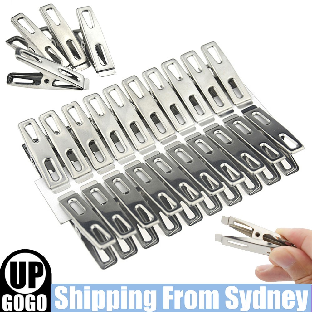60PCS Stainless Steel Grip Clothes Pins Hanging Windproof Clips Pegs Clamp Other