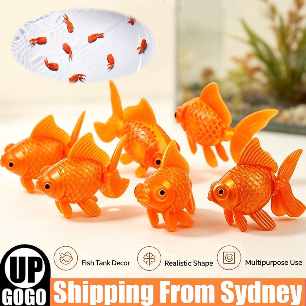 10X Aquarium Figurines Fake Orange Floating Fish Artificial Decoration plastic