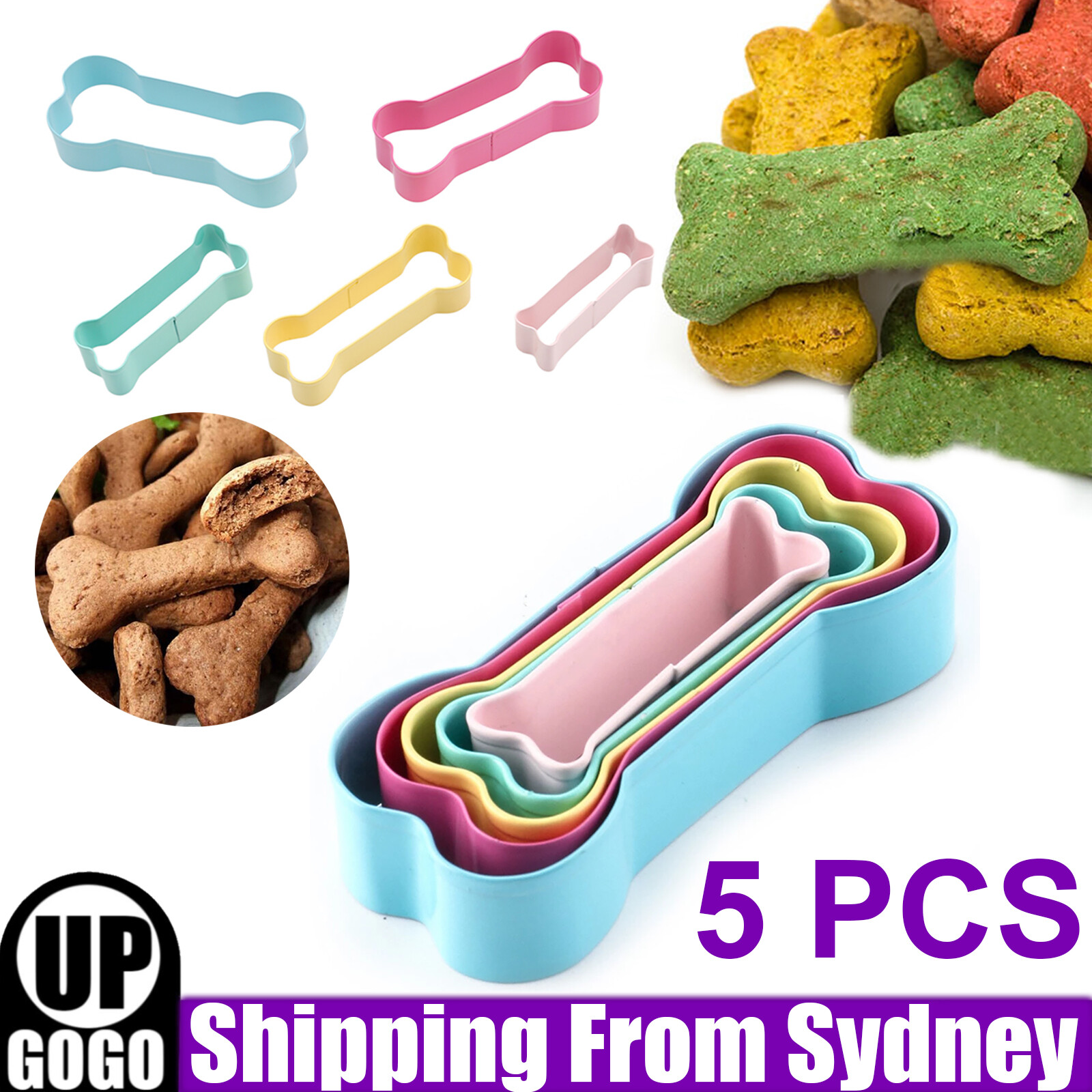 5X Stainless Steel Dog Bone Cookie Cutter Biscuit Fondant Pastry Baking Tools AU