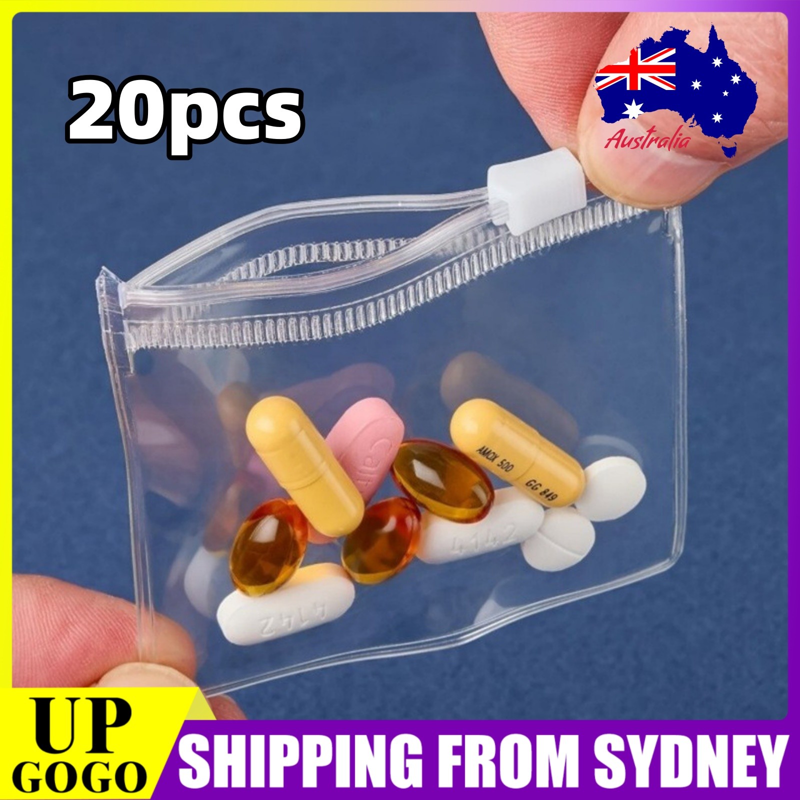 20pc Reusable PVC Transparent Storage Bag Zipper Self-sealing Travel Accessories