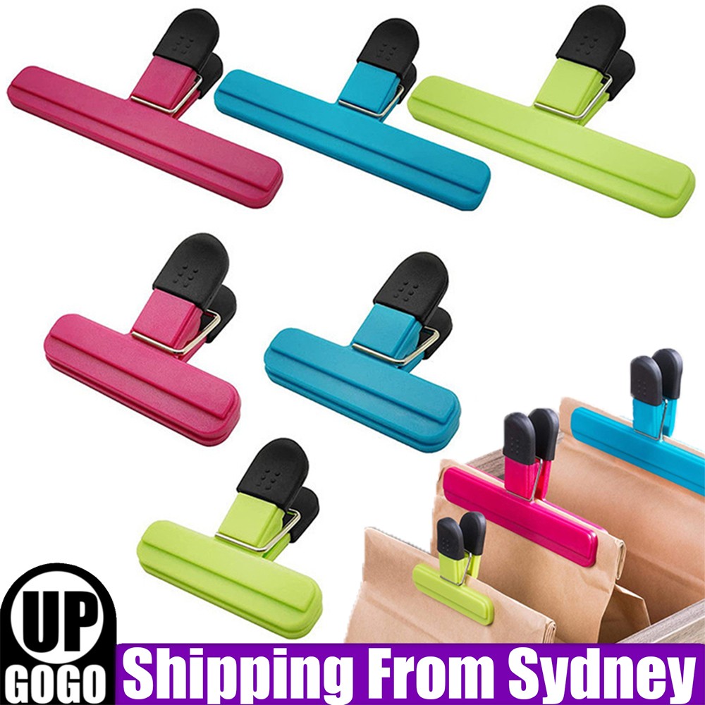 6PCS Sealing Chip Clips Plastic Sealer Grip Snack Food Storage Bag as show 29 19