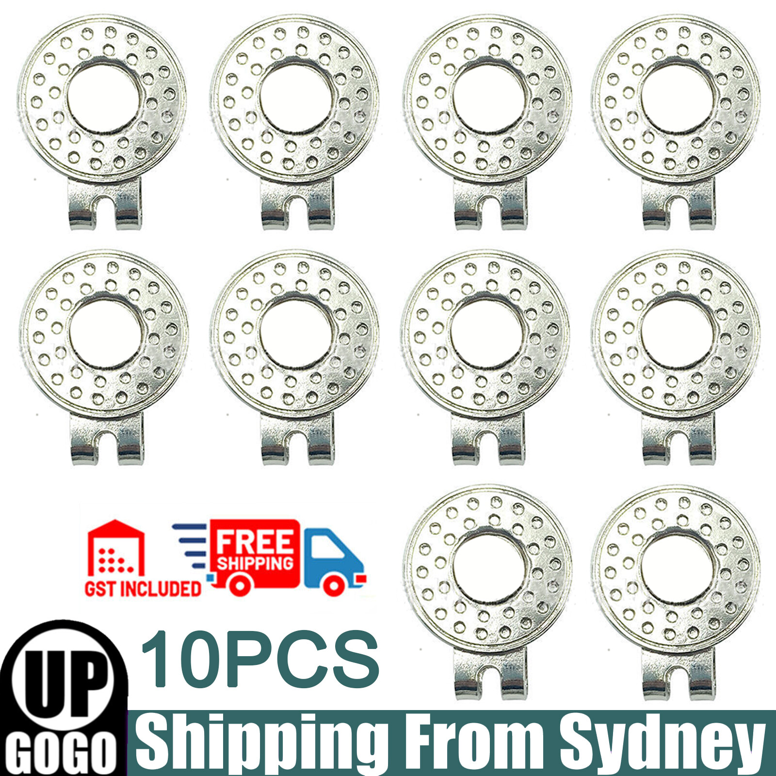 10X Magnetic Hat Clip for Aces Ball Marker Golf or Visor Tool AUS Silver Iron