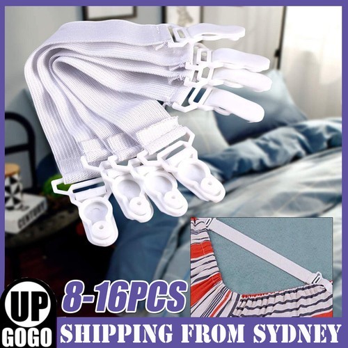 8/16X Elastic Bed Mattress Sheet Straps Clips Grippers Fastener Suspender Strip