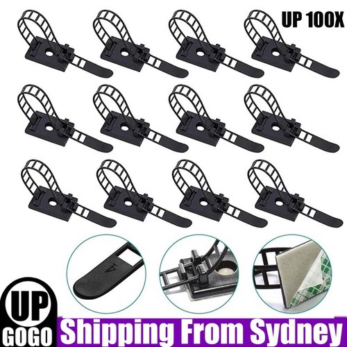 Adjustable Self-Adhesive Nylon Cable Straps Ties Cord Clamp for wire management