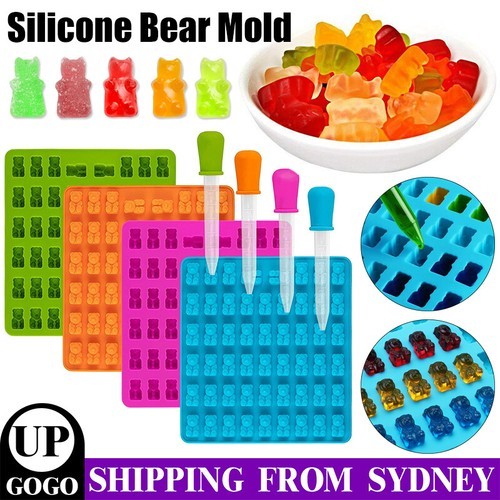 53 Cavity Silicone Gummy Bear Mold Candy Chocolate Jelly Ice Moulds Bakeware AU