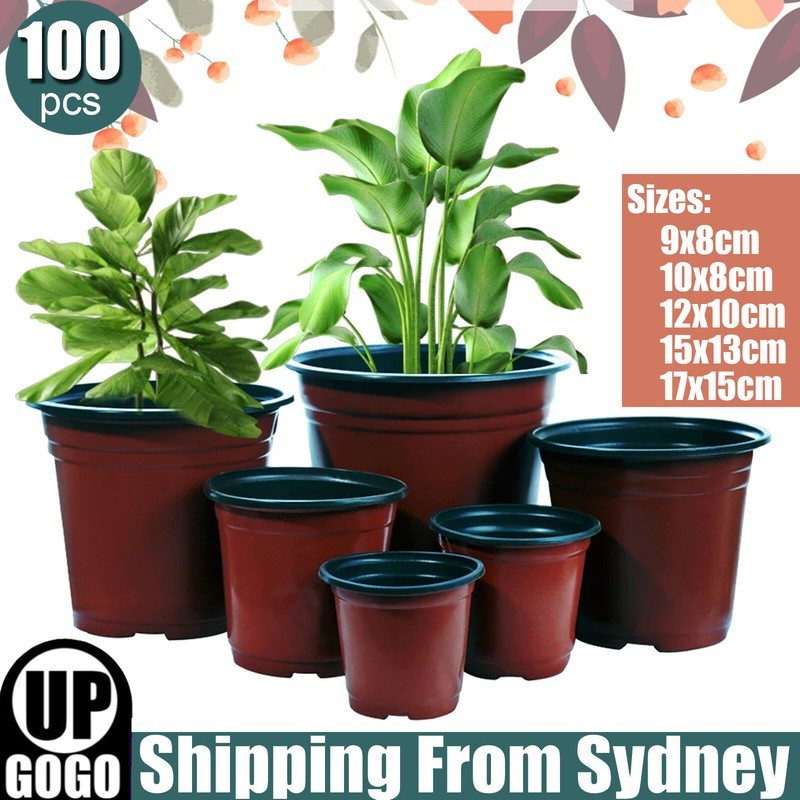 100PCS Plastic Plant Flower Pots Nursery Seedlings Garden Container AU durable