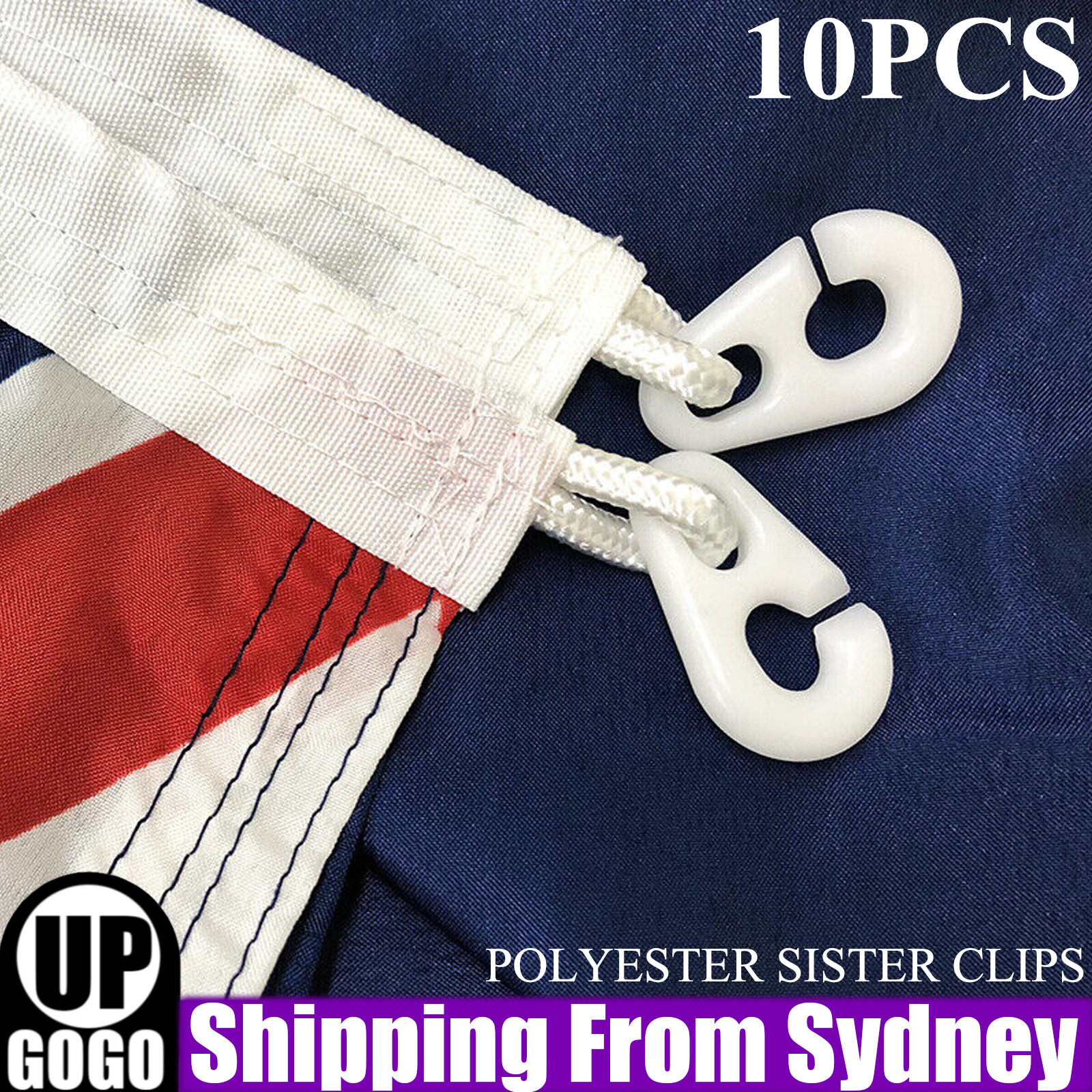 10Pcs Nylon Sister Clips For Boat/Yacht/Marine/Sailing/Flag/Pennant Staff STOC