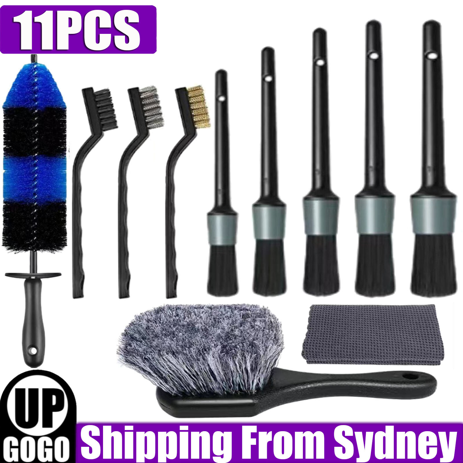 11X Car Wheel Tire Brushes Set Vehicle Detailing Cleaning Tool Wash Brush Kit AU