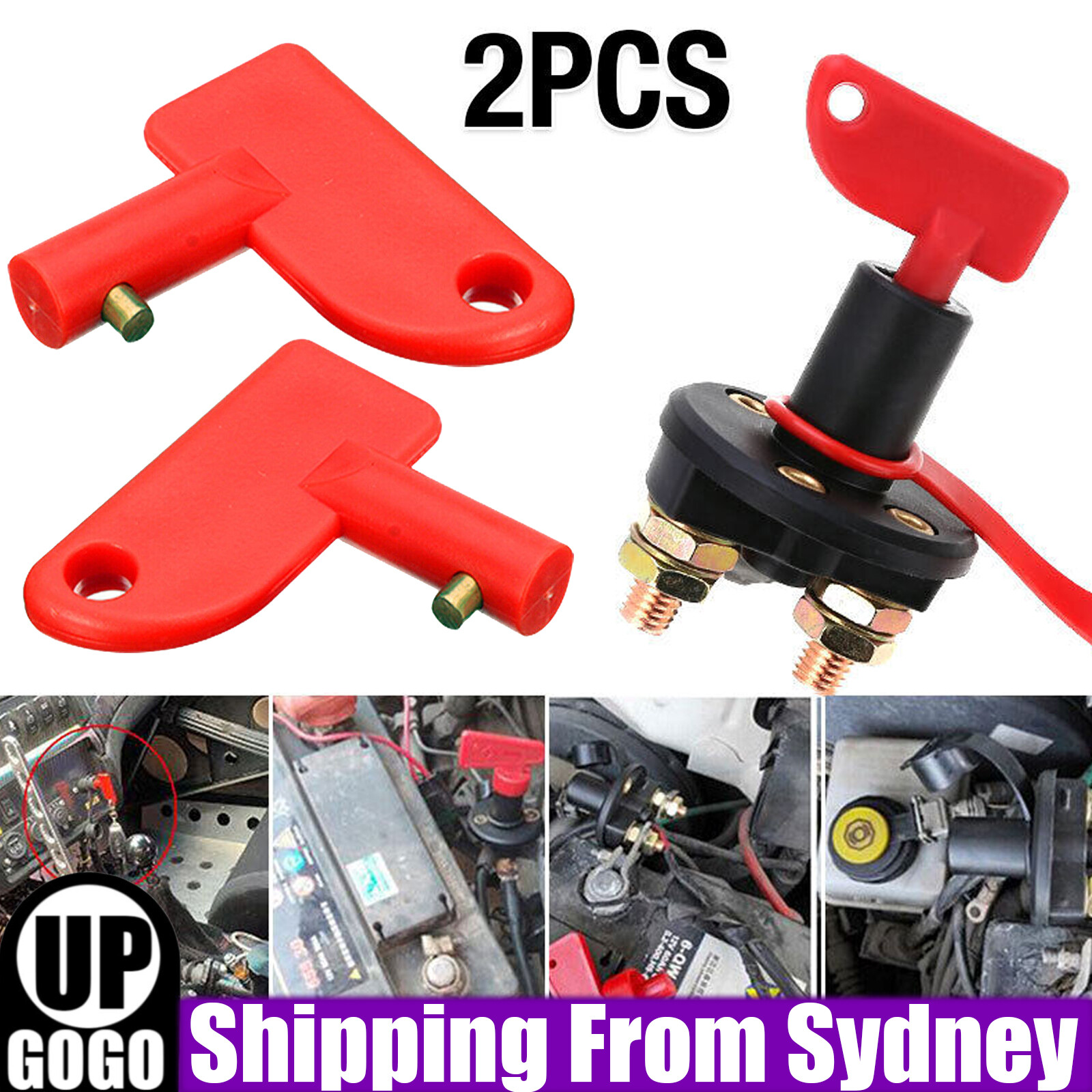 2PCS Battery Car Off Spare Switch Universal Key Cut Power Isolator Kill