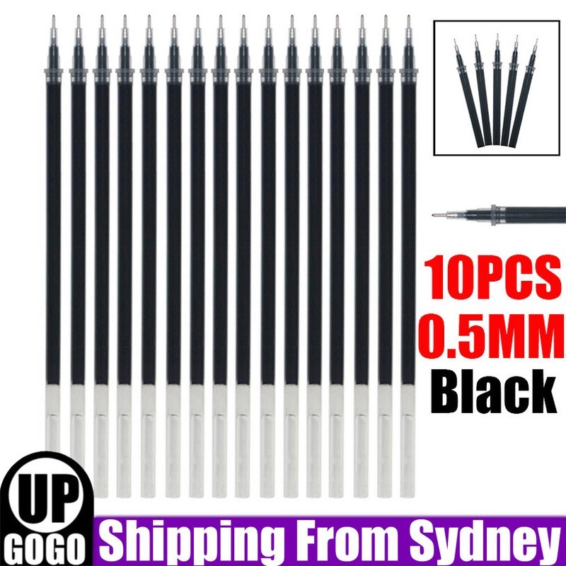 10/20/40PCS 0.5mm Refills for Gel Ink Pens Black Needle Points Ballpoint AU as