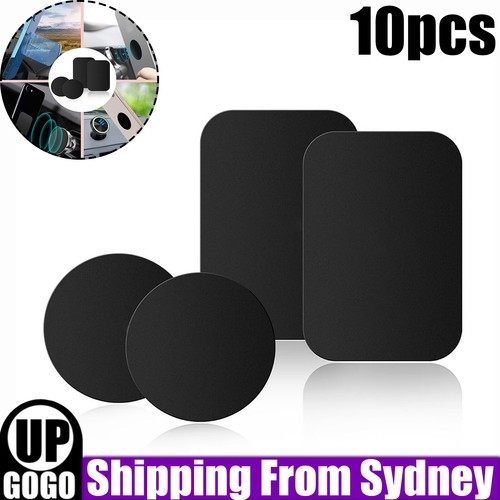 10pcs Adhesive Metal Plates Compatible with Magnetic Mounts for Phone Case Black