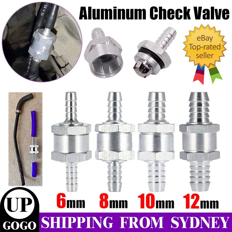 6/8/10/12mm Aluminum One-way Non-return Check Valve Fuel Water/Gas/Air Vacuum AU