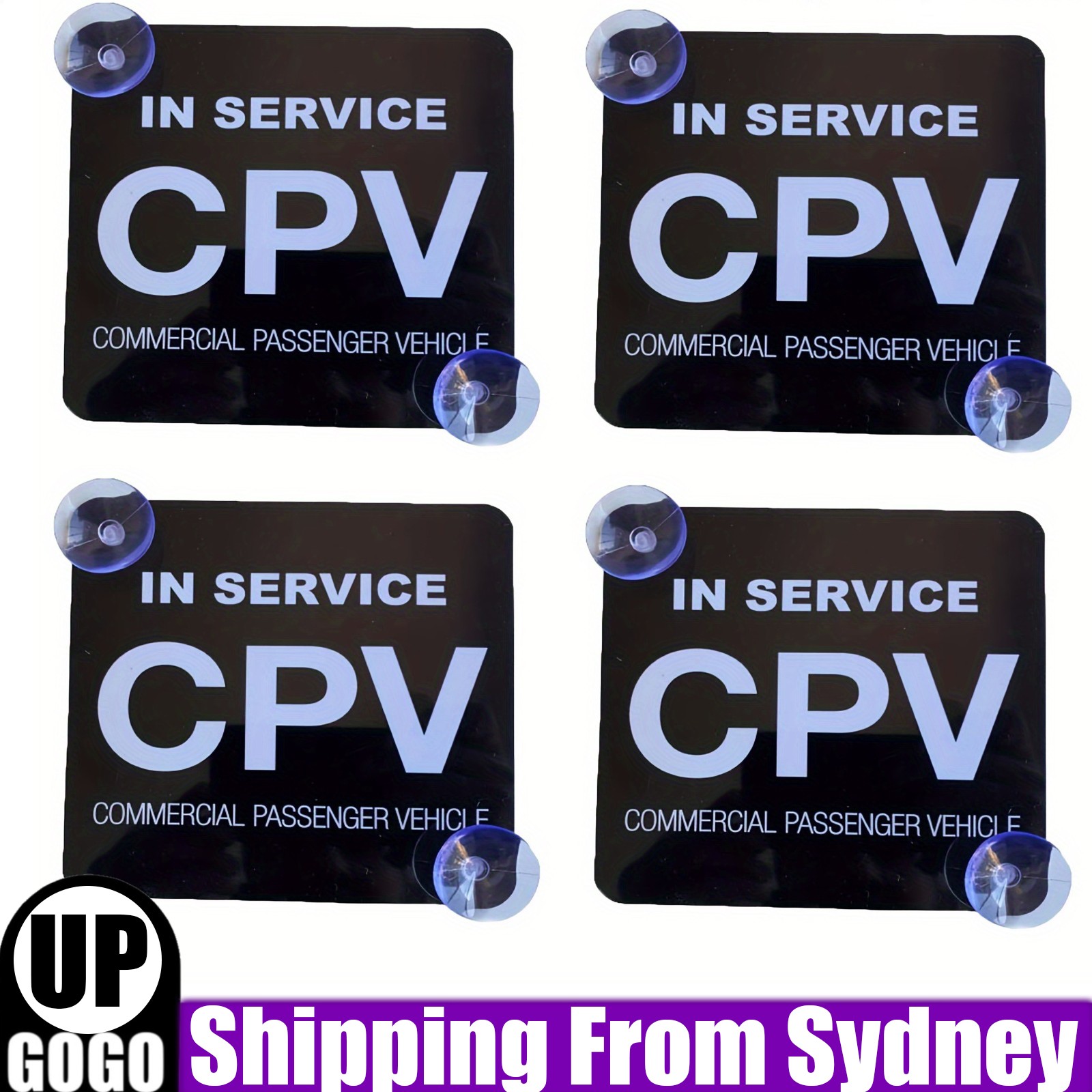 4PCS Commercial Passenger Vehicle SIGN CPV PVC With Two Suction Cup AUS Other