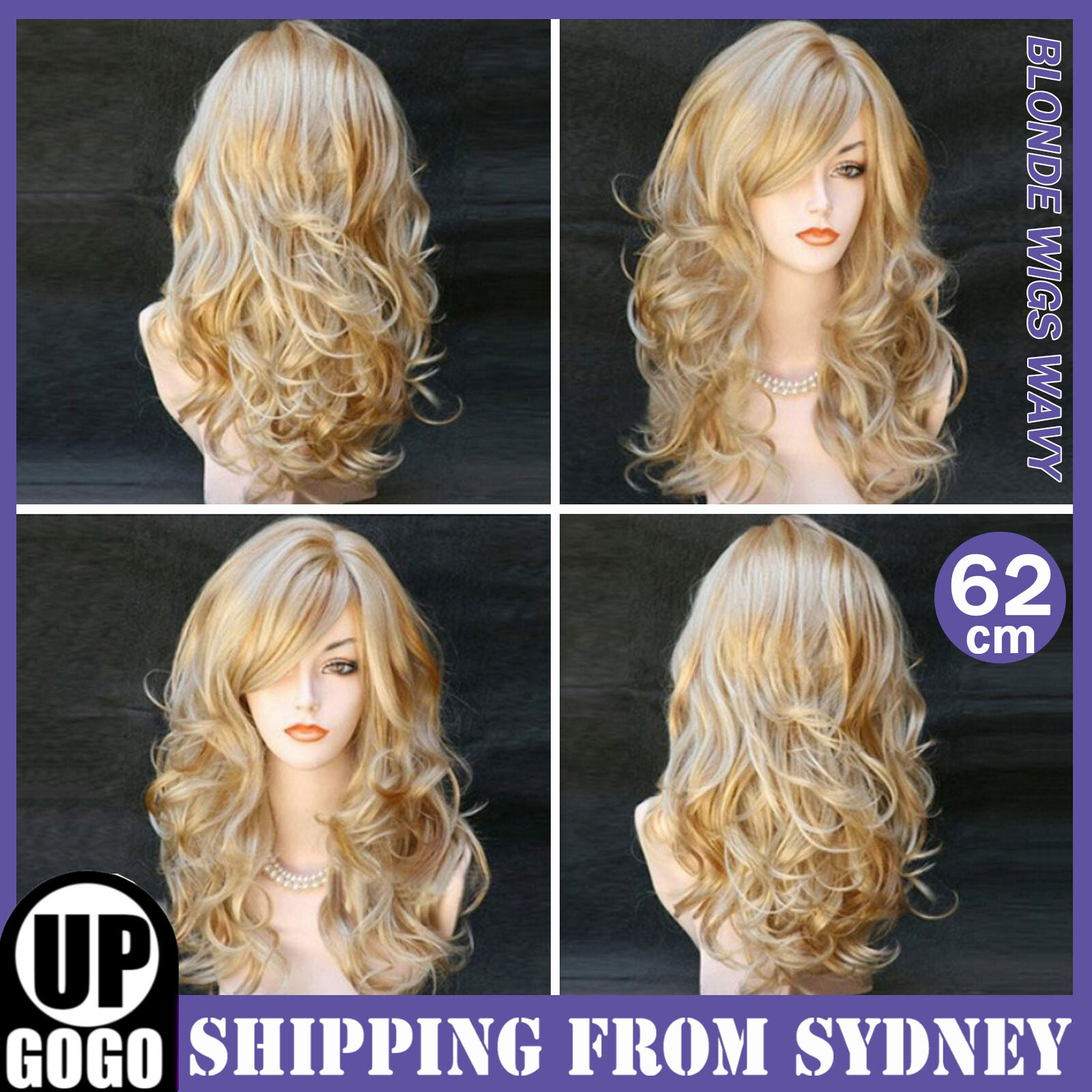 Blonde Wigs Wavy Curly Long Heat Resistant Fiber Costume Lace Front Short 1