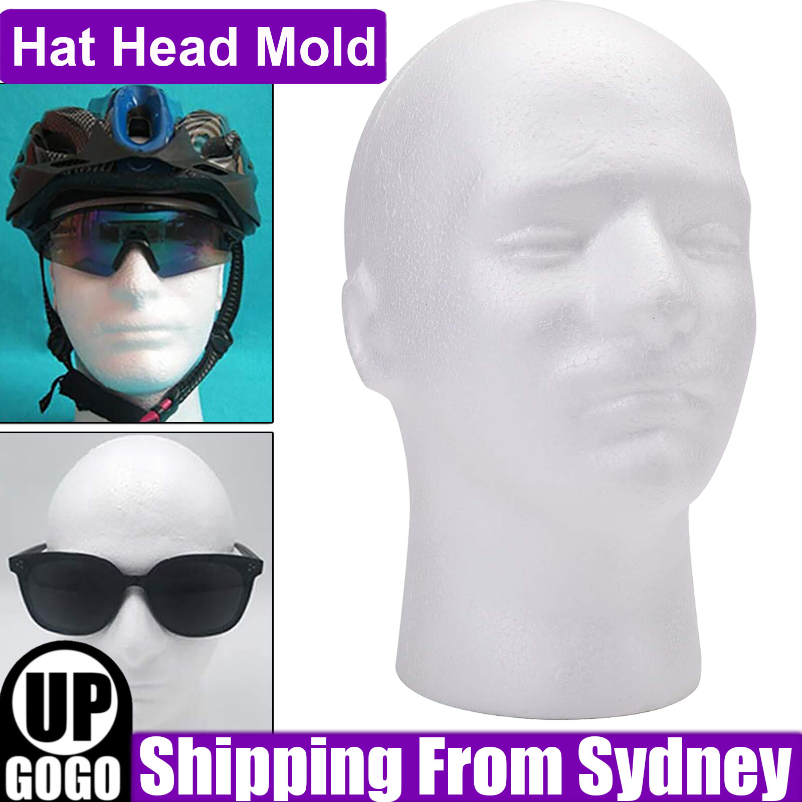 Unbrand 1X Male Foam Styrofoam Mannequin Manikin Head Stand Model Wig Hat Holder