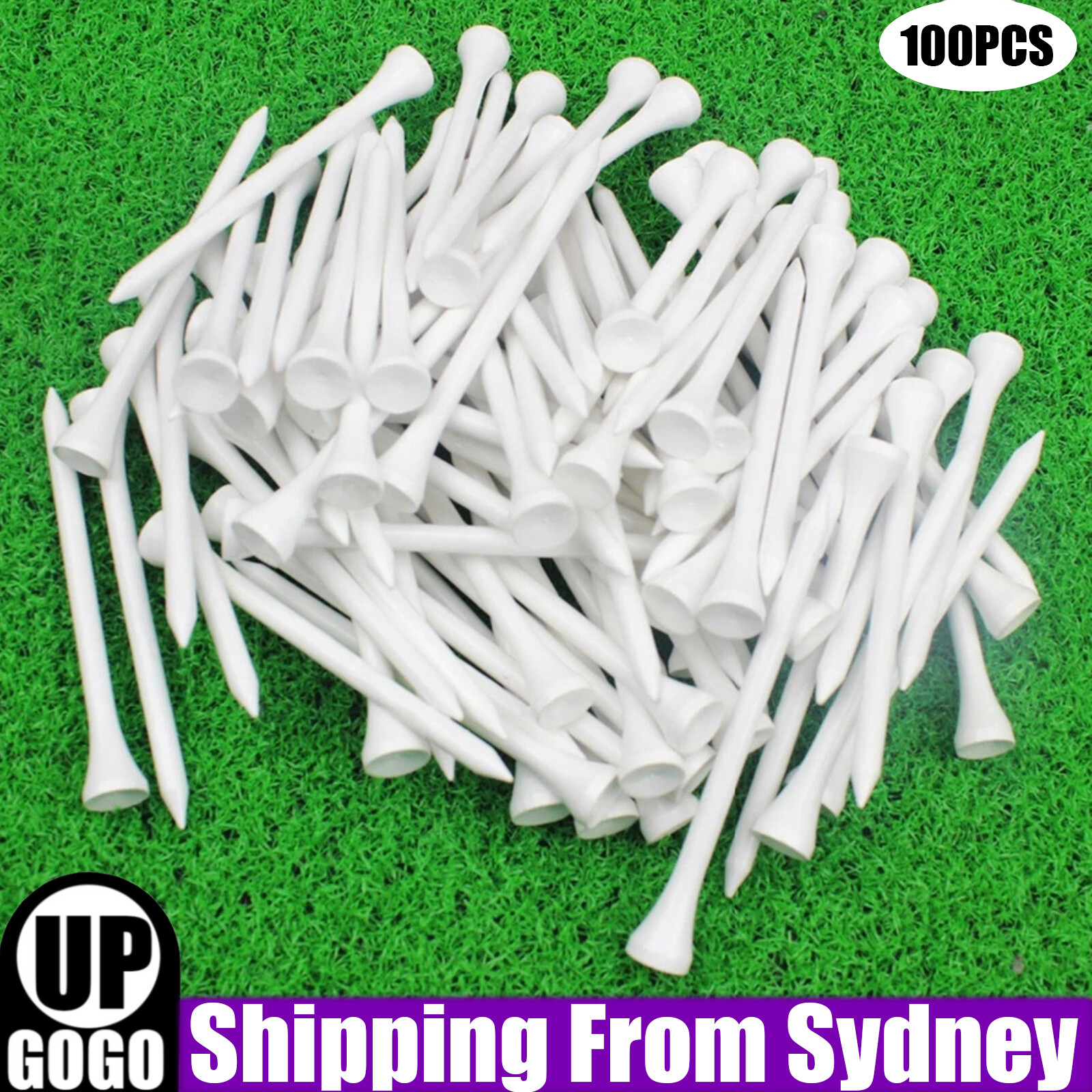 100 Pack White Wood Wooden Golf Tees 83mm Ball Supplies Accessories AU