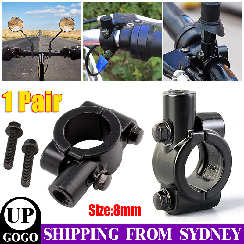 8mm Universal Motorcycle Handle Bar Mirror Mount Holder Clamp Adaptor 7/8 Left