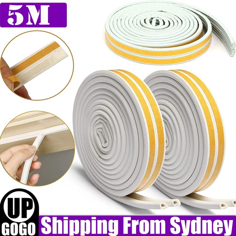 Rubber Seal Weather Strip Foam Tape Door Window Draught Excluder Self Adhesive5M