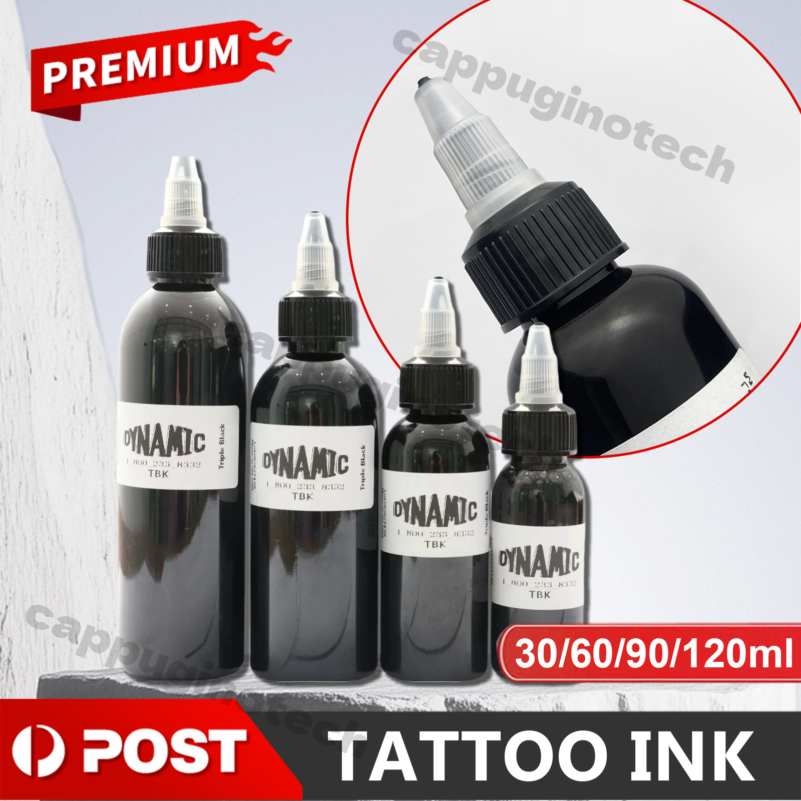 30-120ML Black Tattoo Ink Pigment Professional DIY Practice Tatt