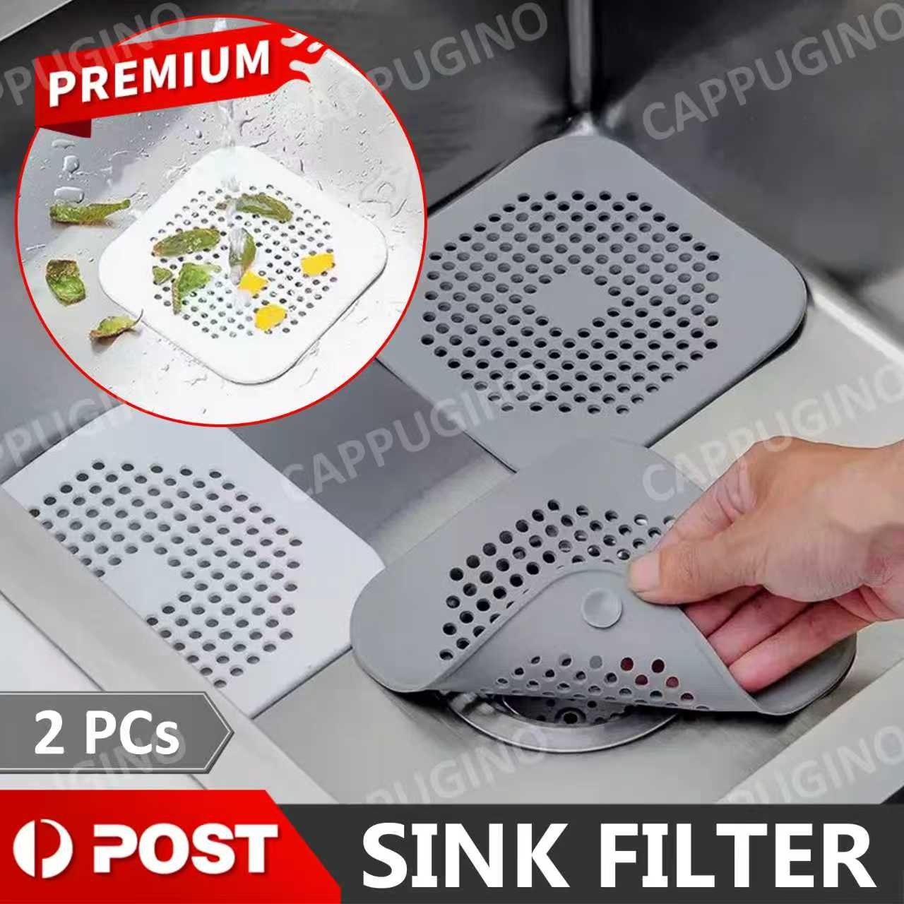 Unbrand 2PCS Square Drain Cover for Bath Shower Hair Catcher Flat Silicone Plug