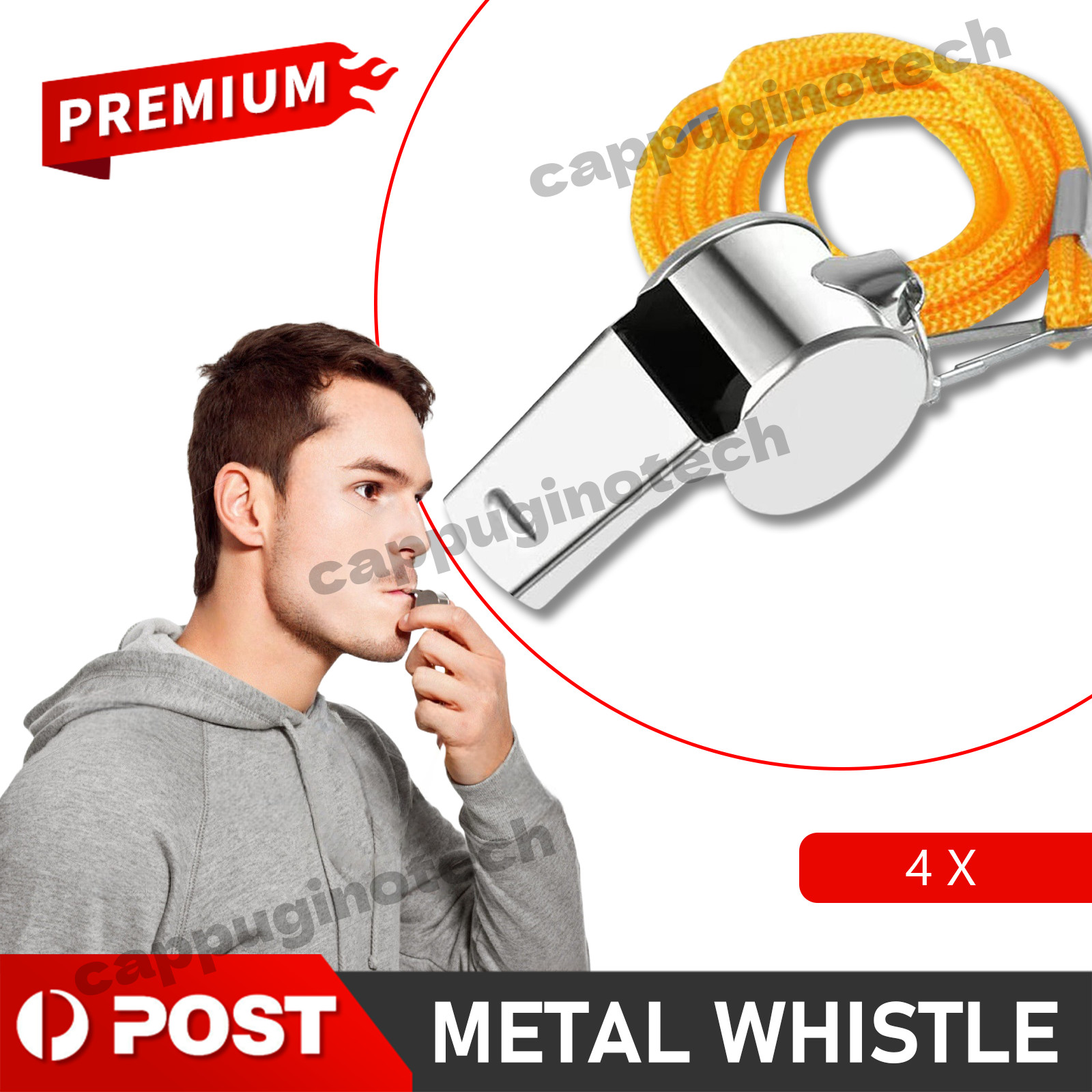 4X Metal Sports Whistle Referee Indoor Outdoor Match Camping Emergency AUS Other