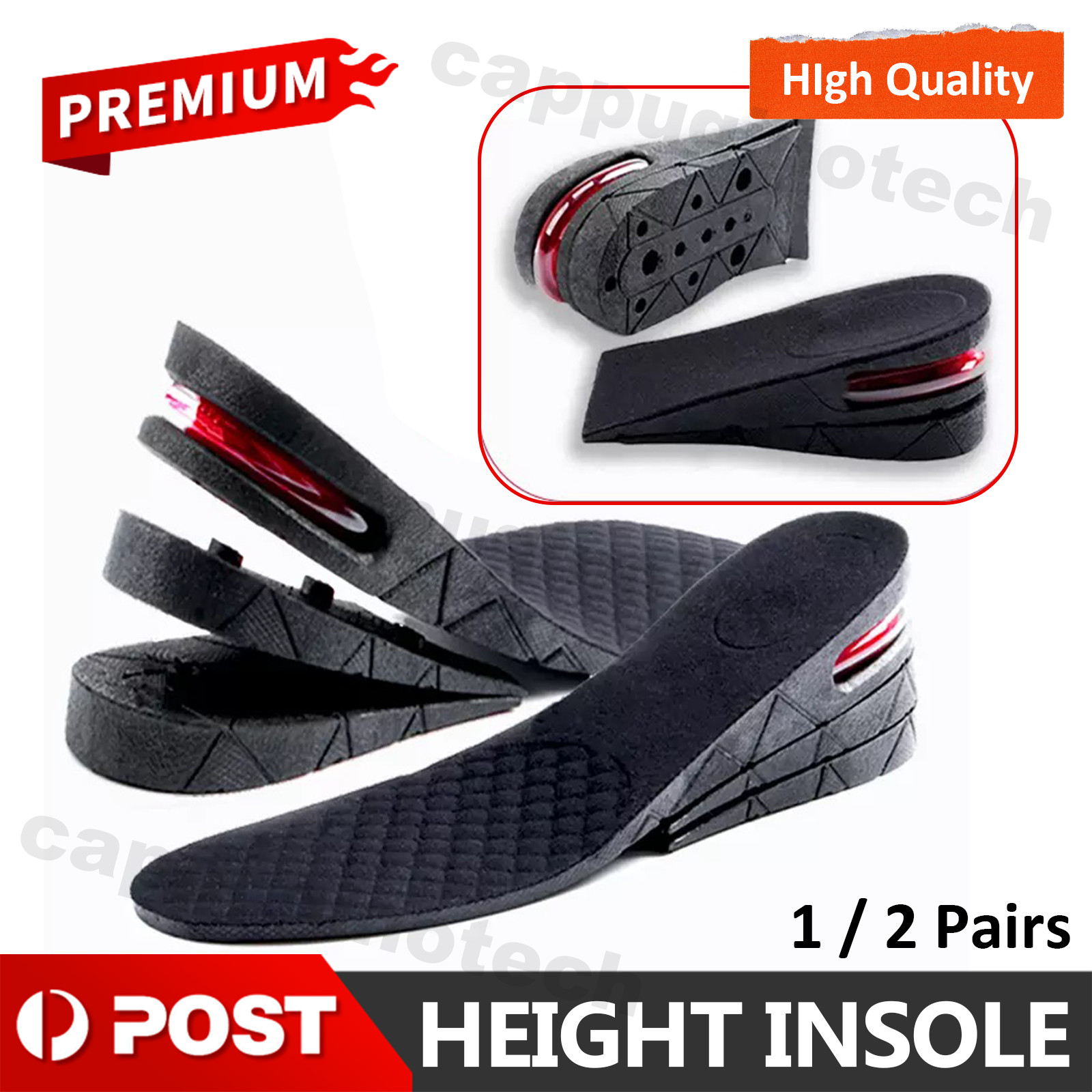 PARTY BESTBUY Air Cushion Height Increase Heel Gel Shoes Insoles Inserts Taller