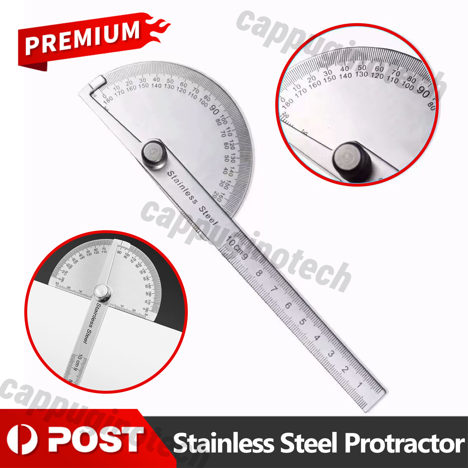 180 Degree Stainless Steel Protractor Angle Finder Arm Measuring Gauge Ruler AUS