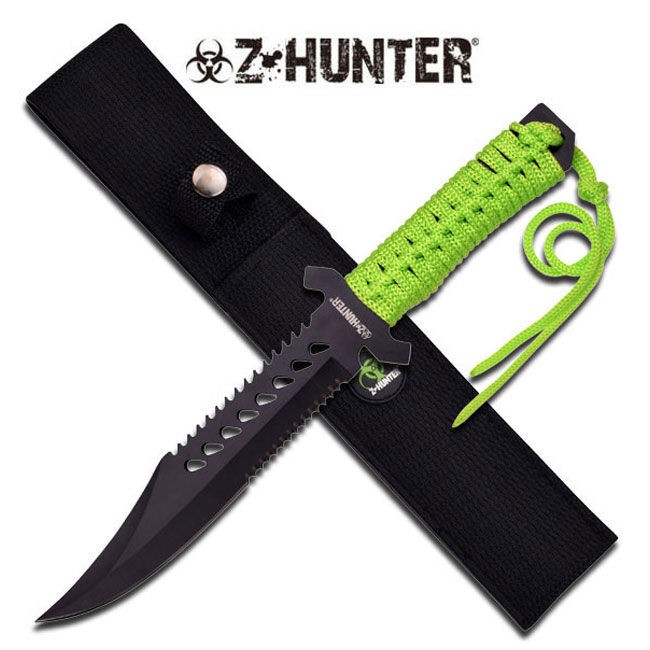 Z-Hunter Green Paracord Wrapped Handle Knife incl Nylon Sheath K-ZB-103 N/A