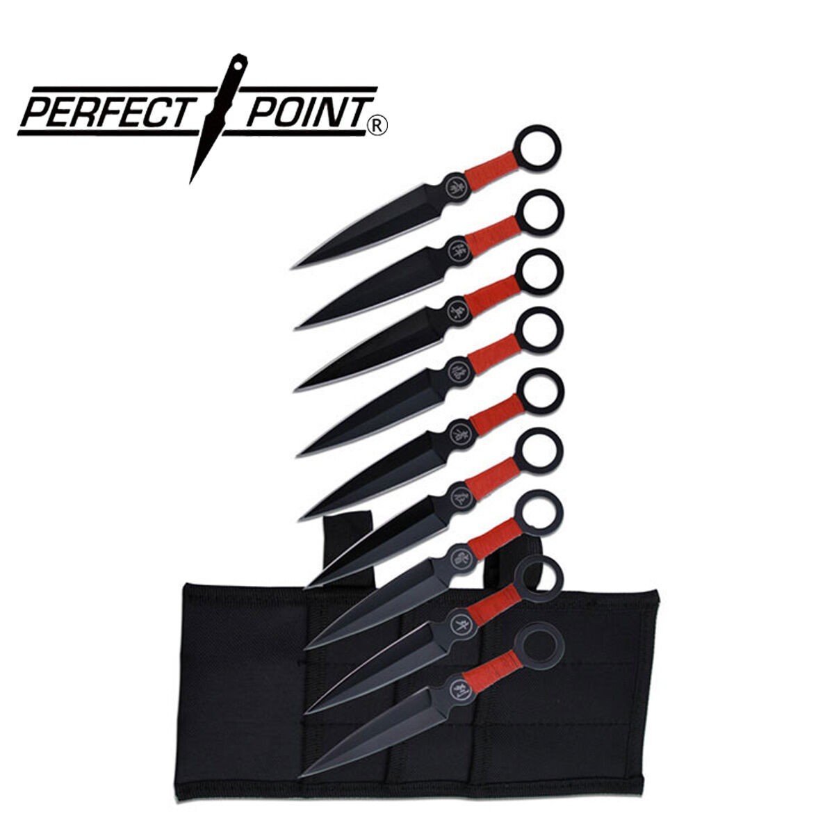 Perfect Point Red Rope Throwing Knives 159mm 9 Pack K-PP-060-9 PP-060-9 Knife