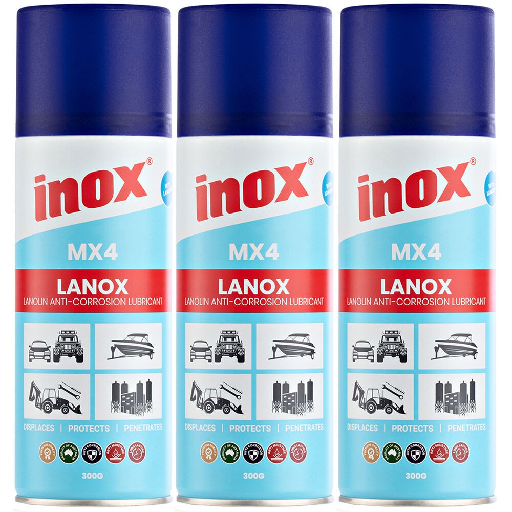 Inox 3 Pack Lanox MX4 Marine Anti-Corrosion Lubricant Aerosol Spray 300g N/A