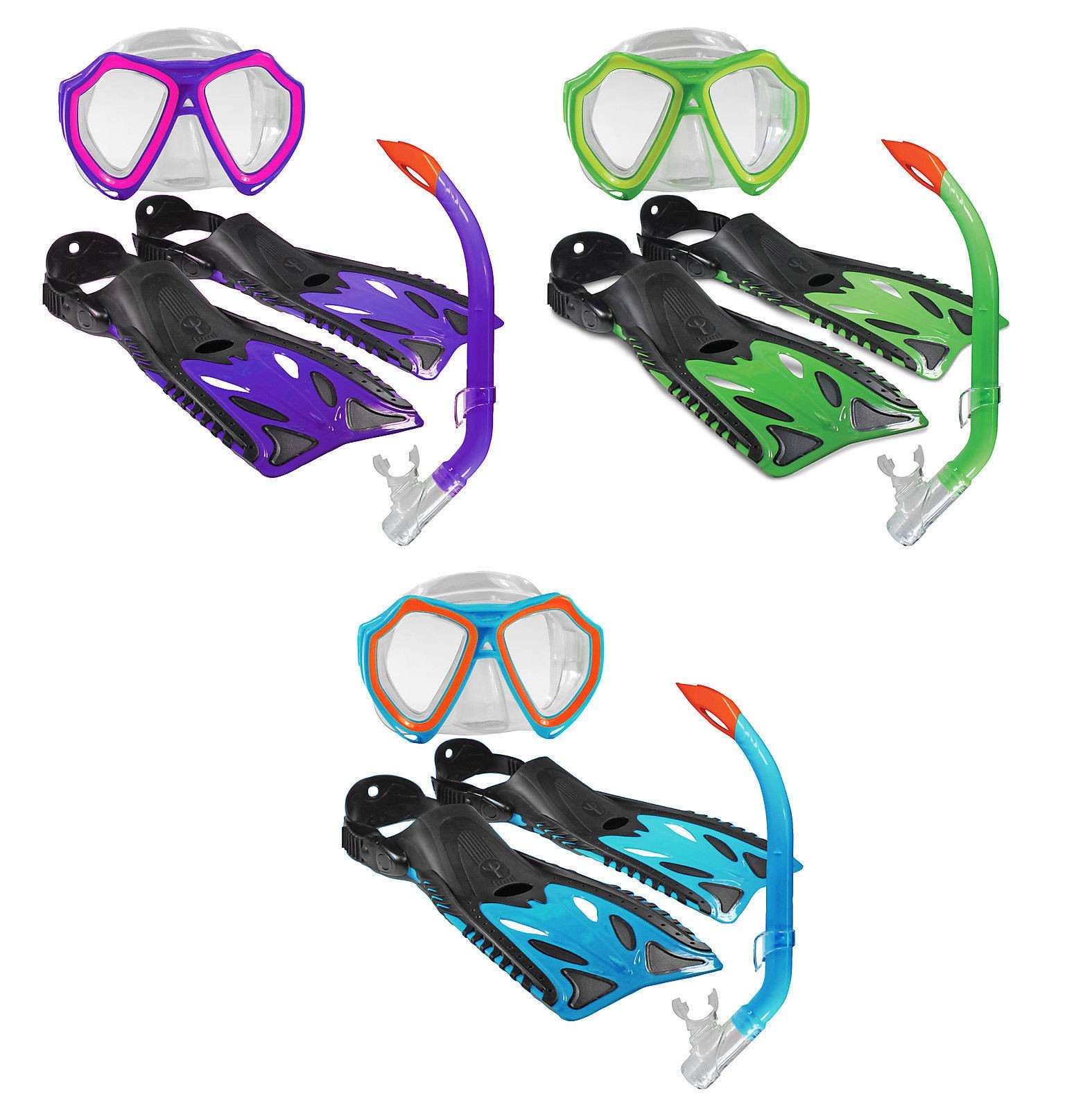 Land Sea Childs Nipper Snorkel Mask Fins Set Lime