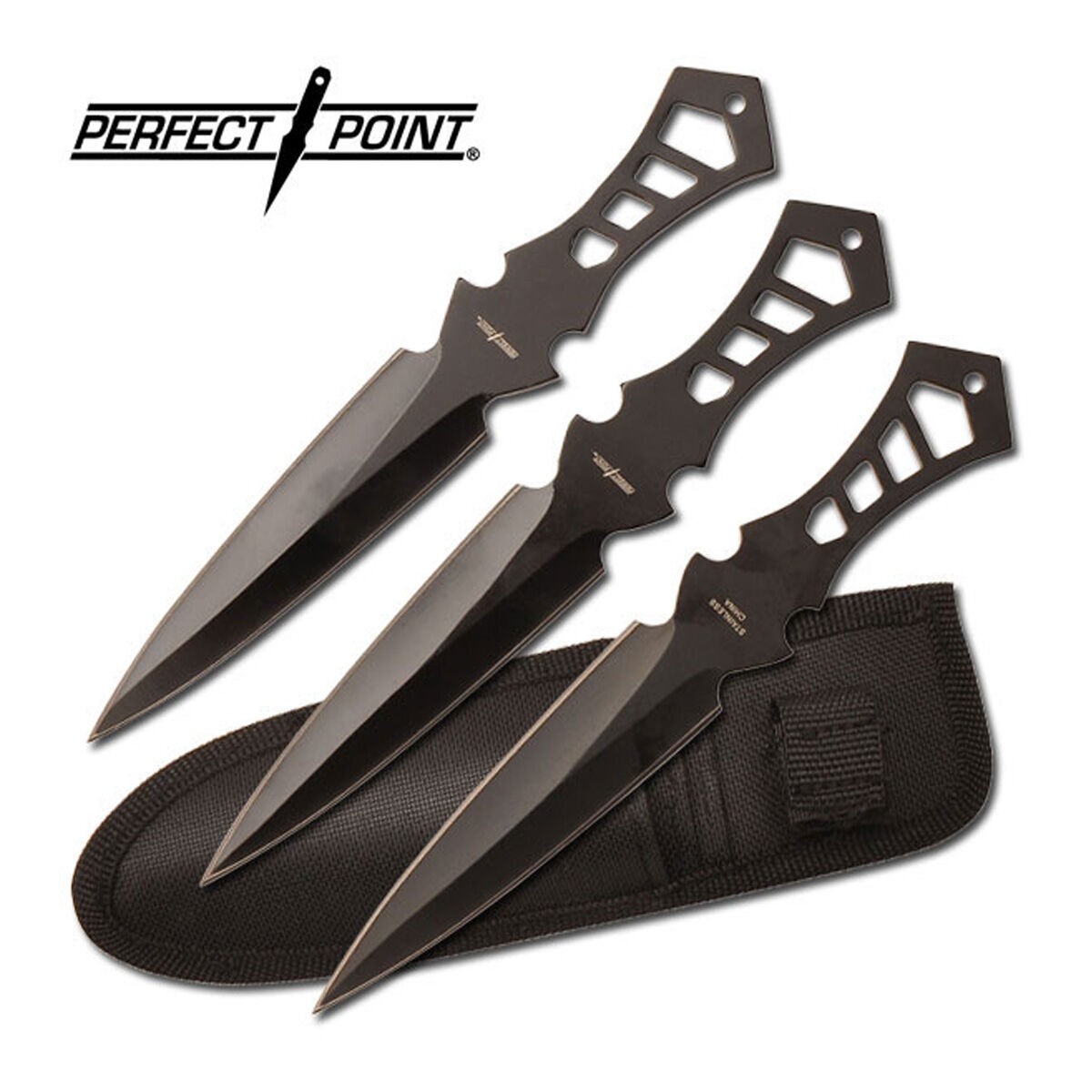 Perfect Point Black Tactical Throwing Knives 3 Pack K-TK-017-3B TK-017-3B Knife