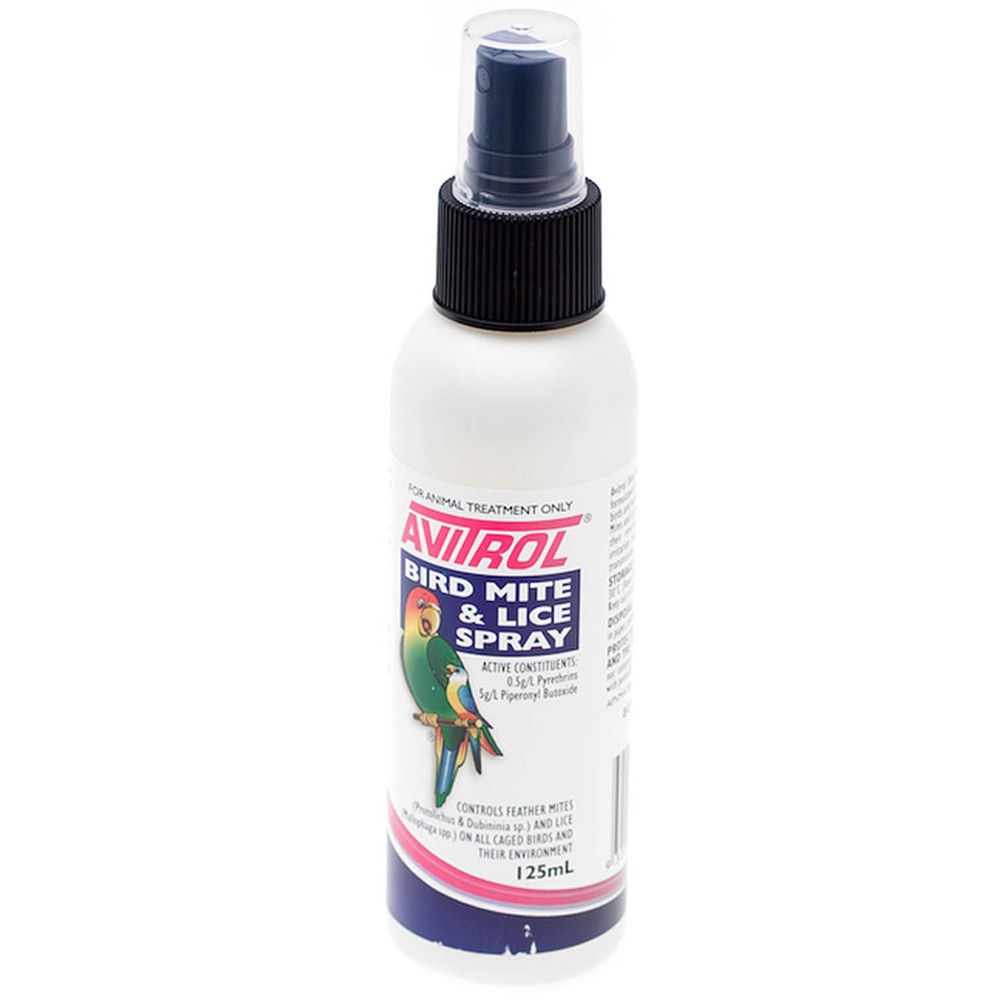 Fidoapos Avitrol Feathered Bird Mite and Lice Spray Caged Pet-125ml XFABMLS125