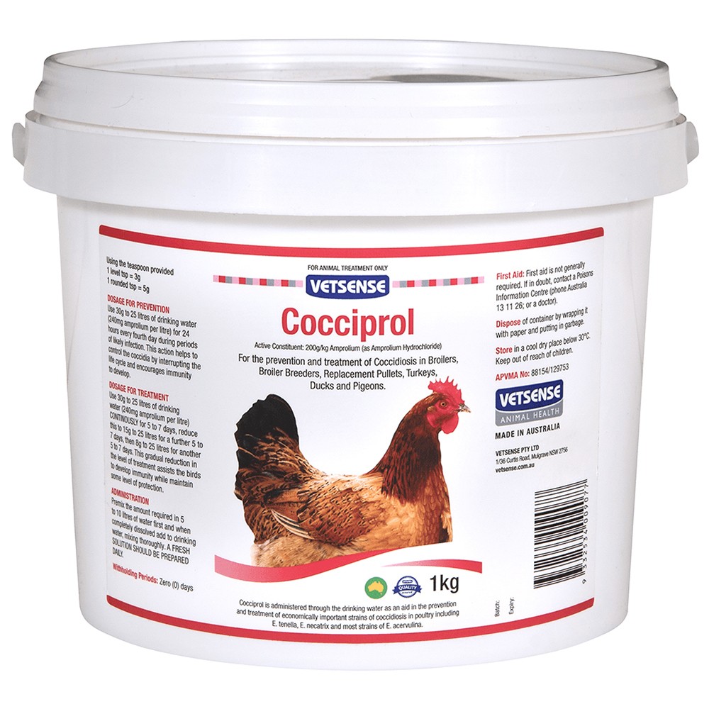 Vetsense Cocciprol Coccidiosis Treatment for Chickens 1kg N/A Other Pet Supplies