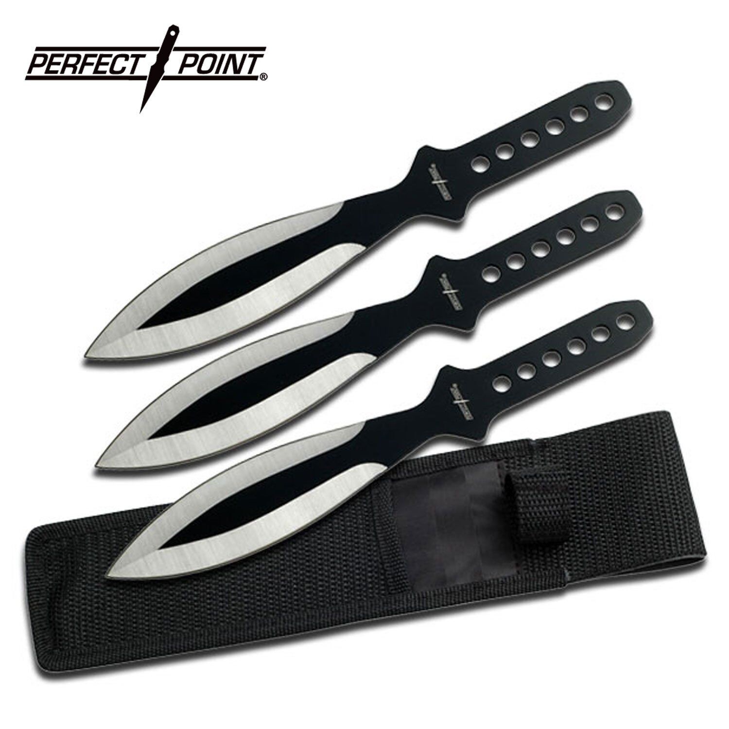 Perfect Point Black Silver Throwing Knives 3 Pack K-PP-114-3SB N/A Other