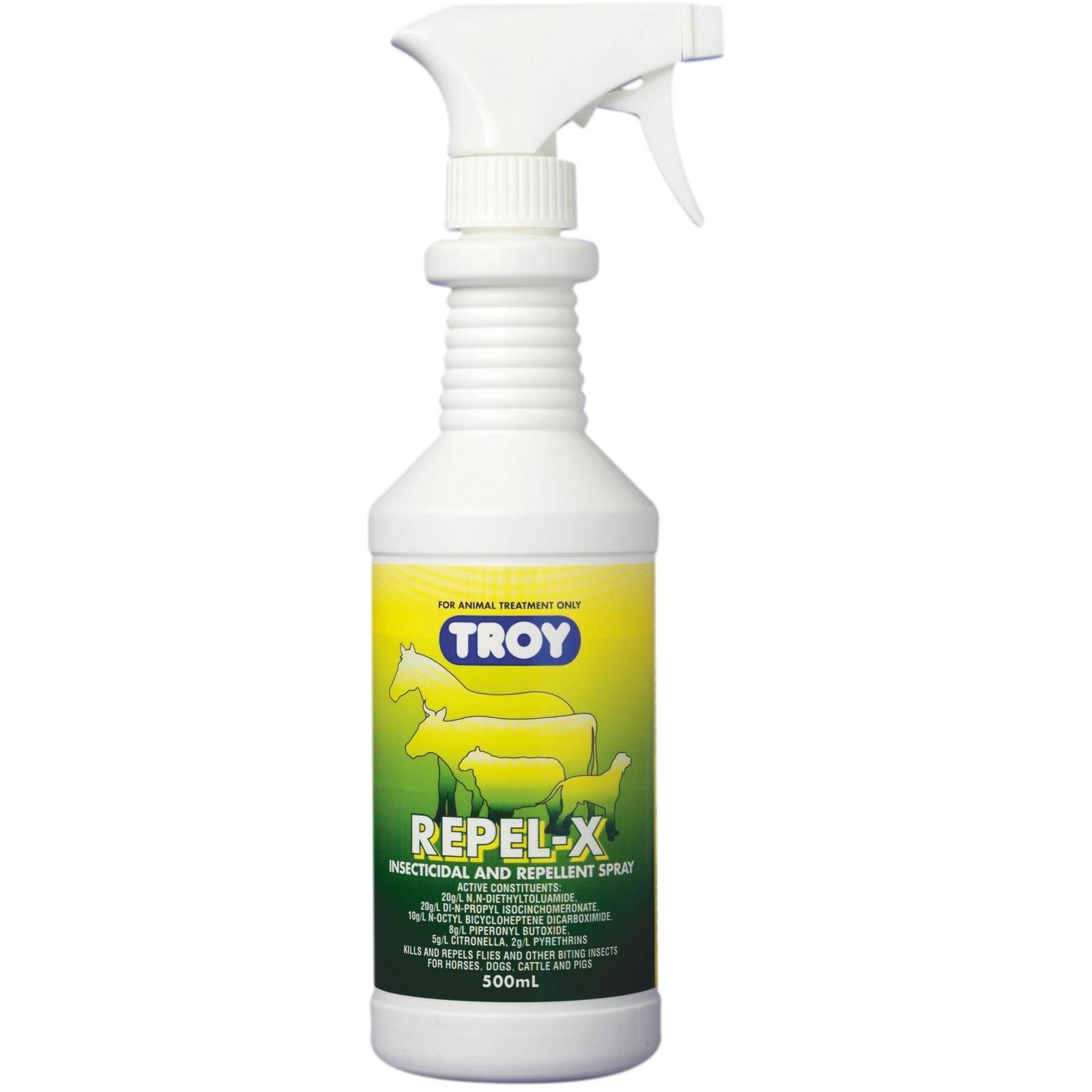 Troy Repel-X Insects and Fly Spray for Dog Horse Cattle Pig-500ml WTRX500 Flea