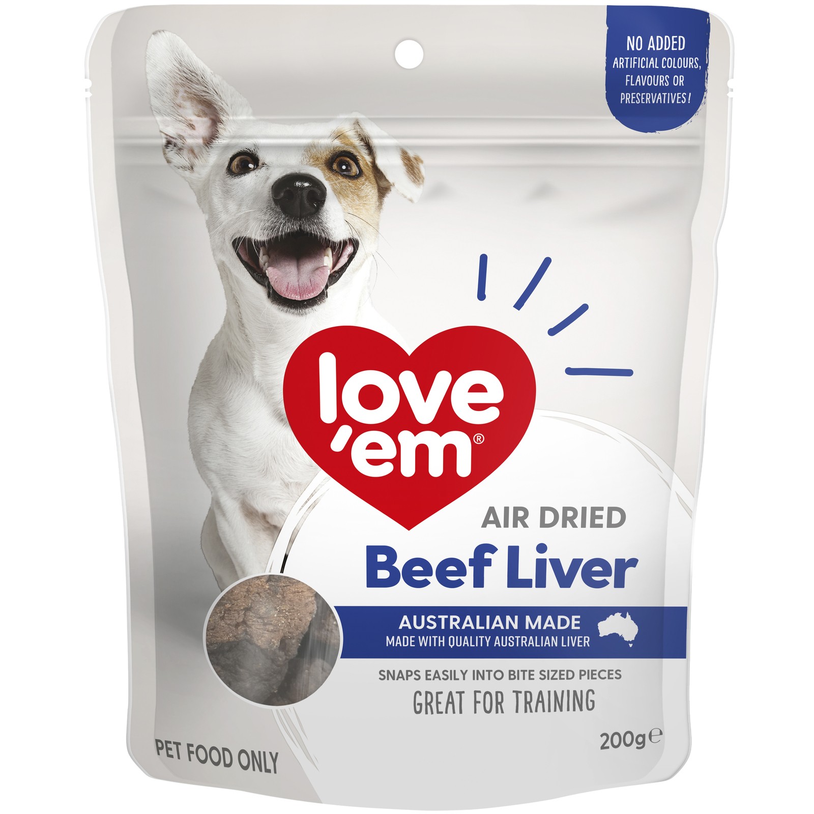 Love Em Air Dried Beef Liver Dog Training Treats 4 200g N/A Other Pet Supplies