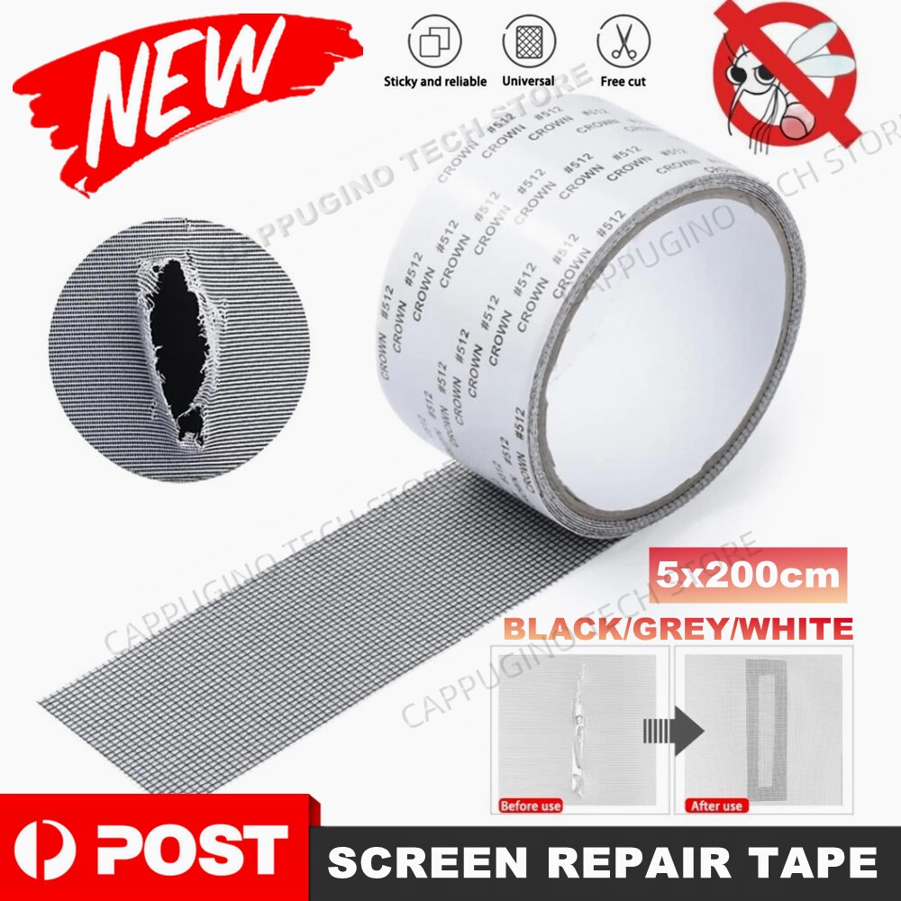 2M Window Door Repair Tape Fly Screen Insect Repellent Self Adhesive Black Other
